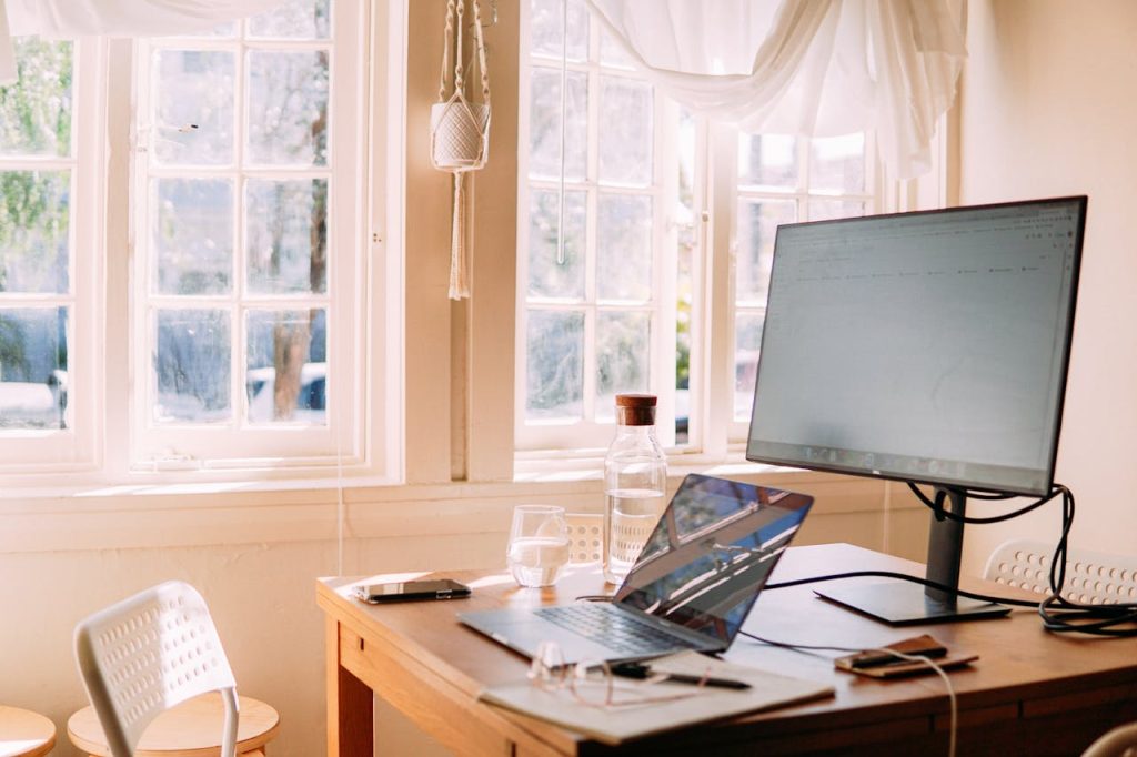 home office with natural lighting